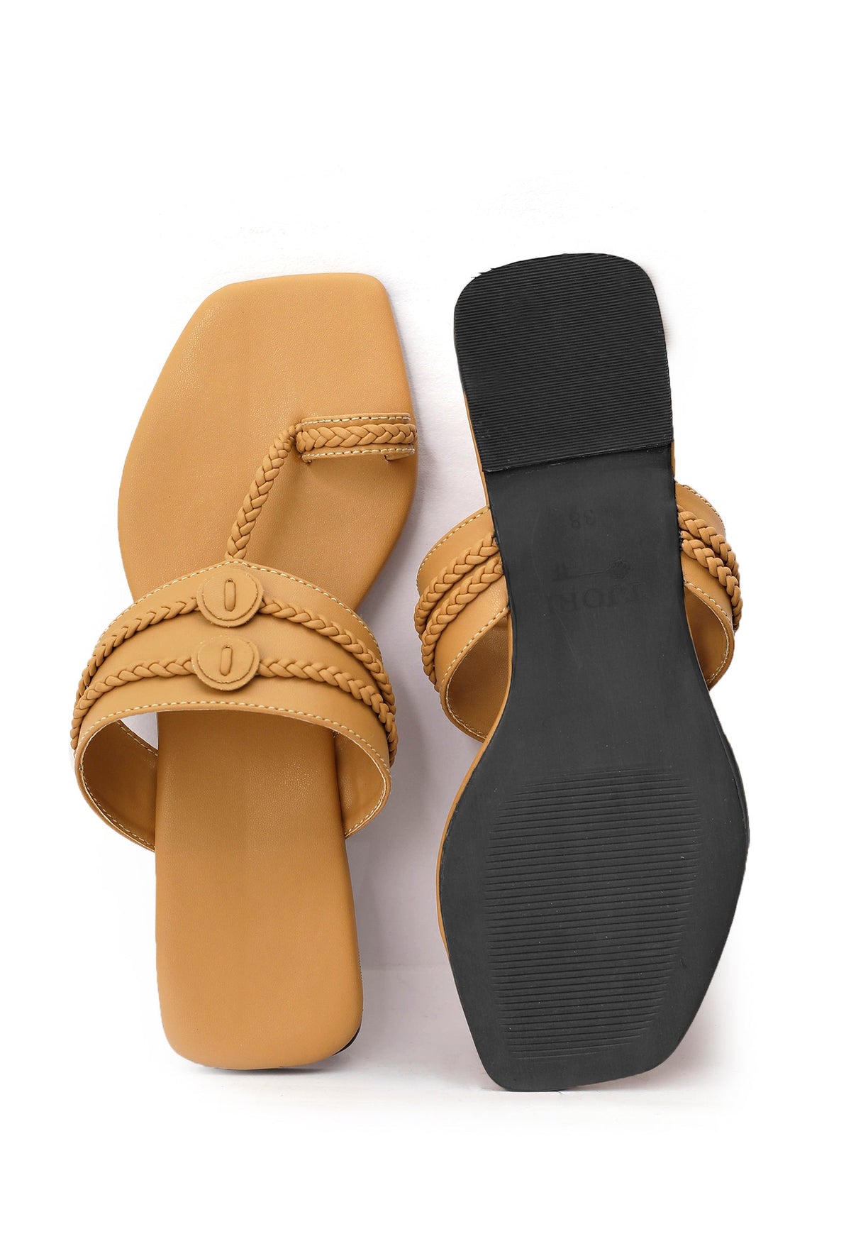 Golden Matt Cruelty Free Leather Inspired Kolhapuri サイズ EU39