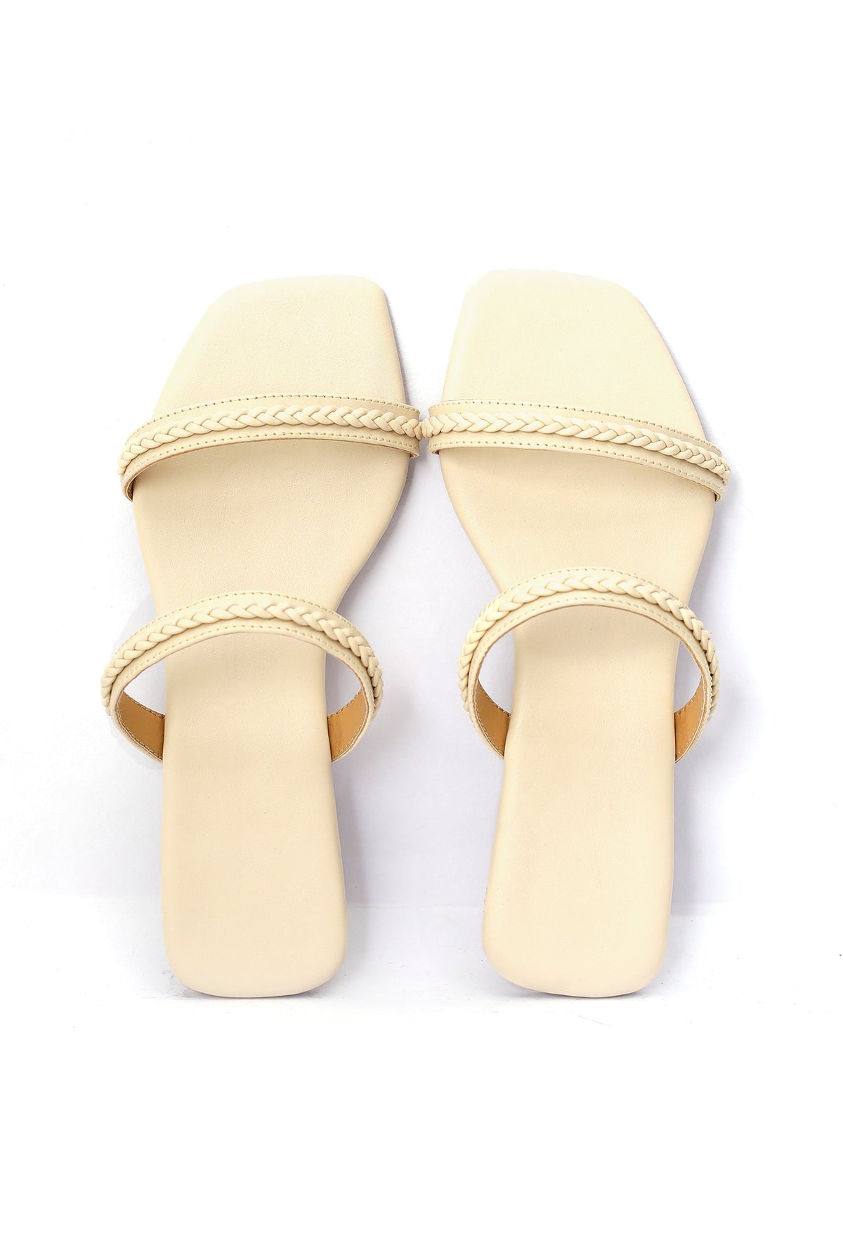 Creamy White Cruelty Free Leather Sliders サイズ EU42