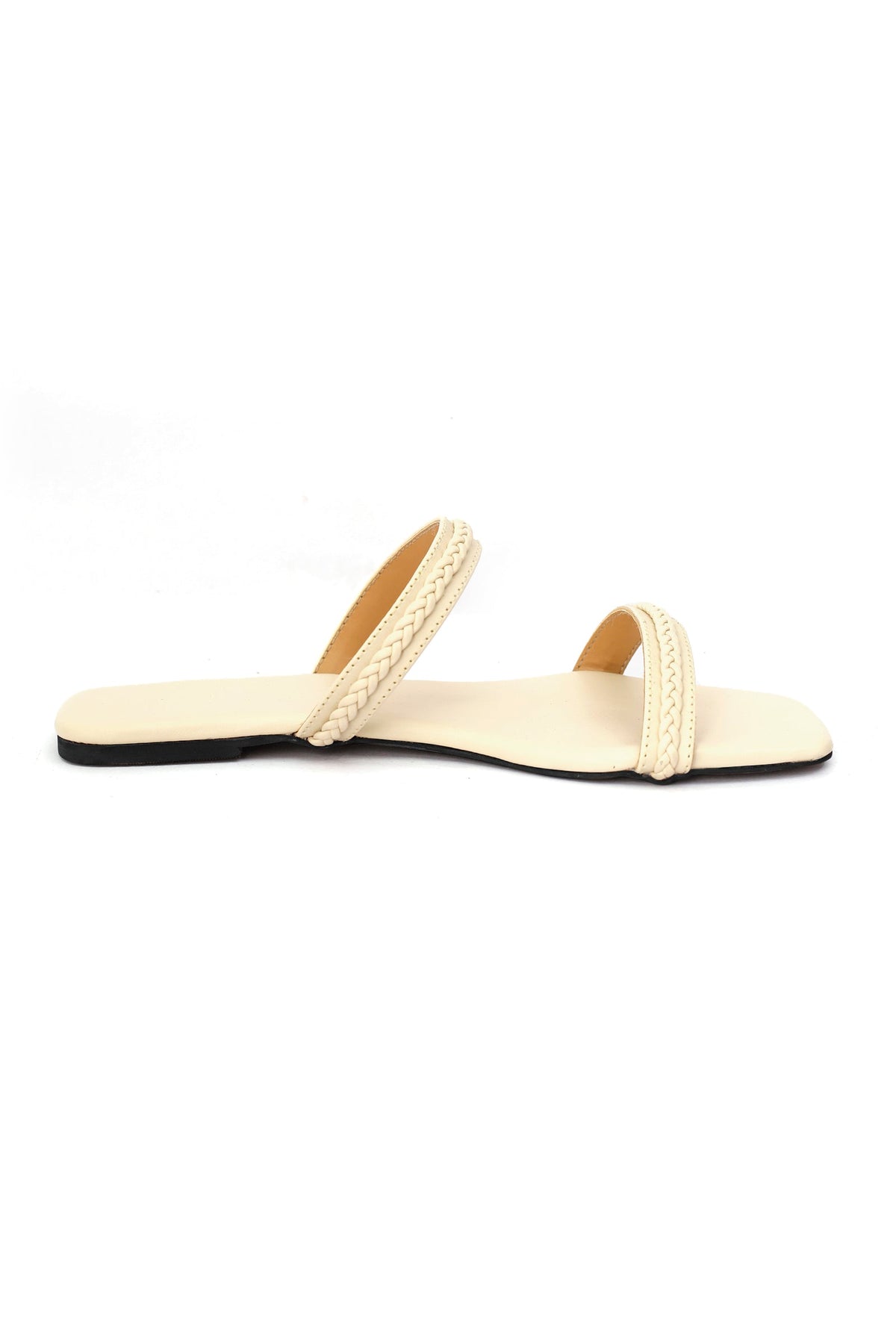 Creamy White Cruelty Free Leather Sliders サイズ EU40