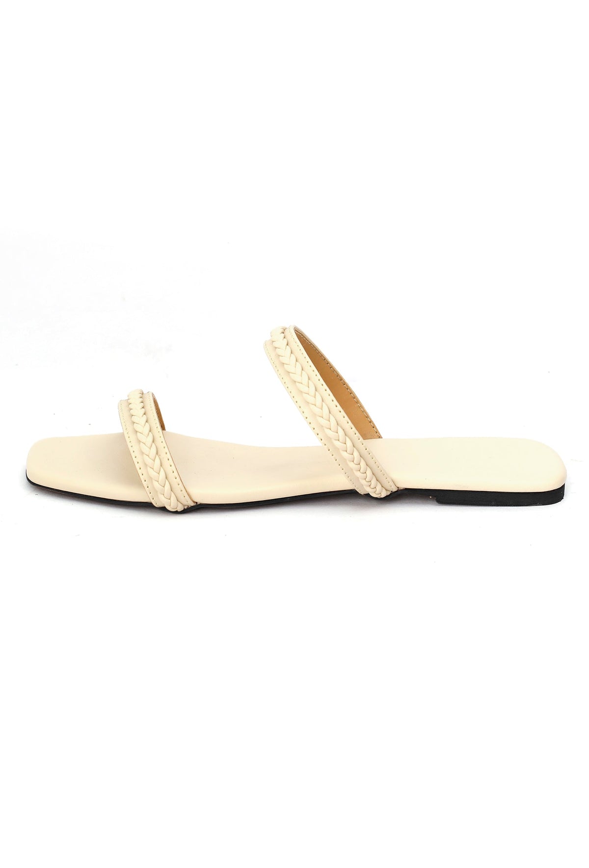 Creamy White Cruelty Free Leather Sliders サイズ EU37
