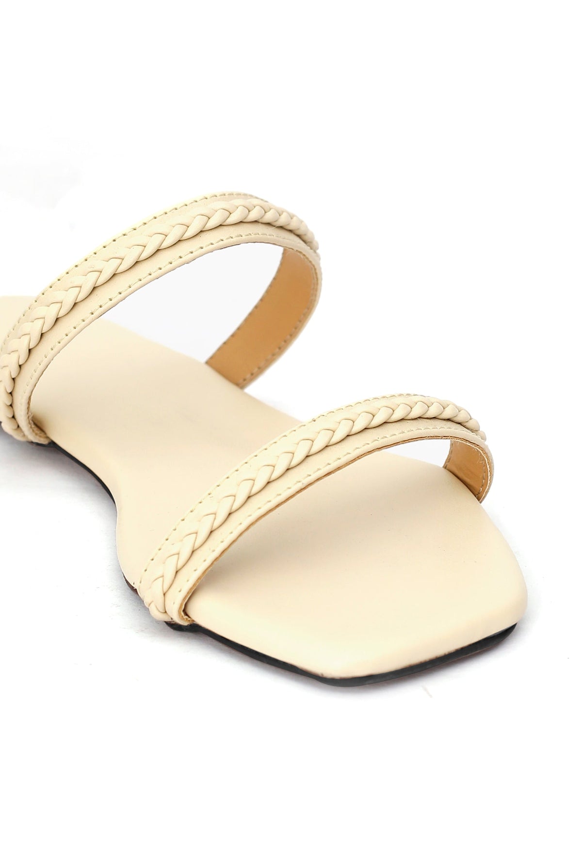 Creamy White Cruelty Free Leather Sliders サイズ EU36