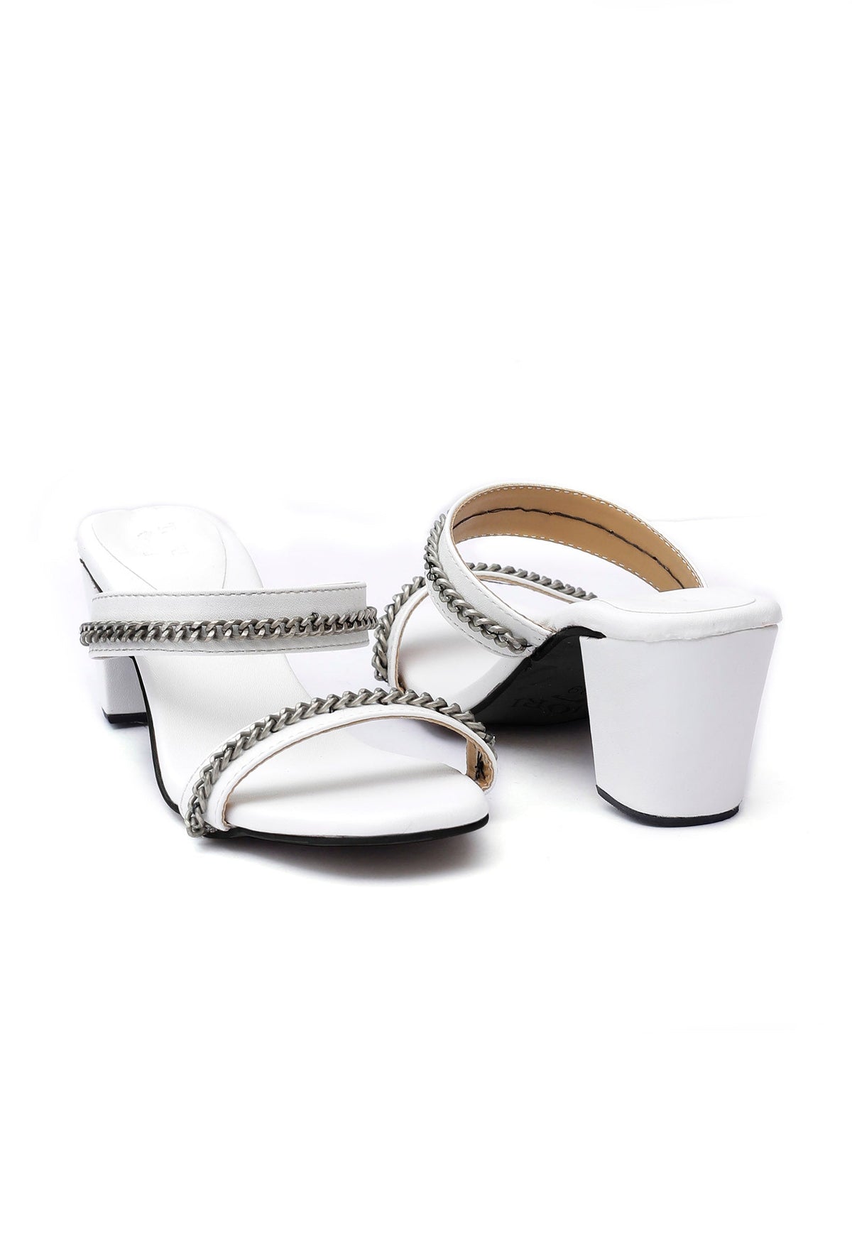 Snow White Chain Cruelty-Free Leather Heels サイズ EU35