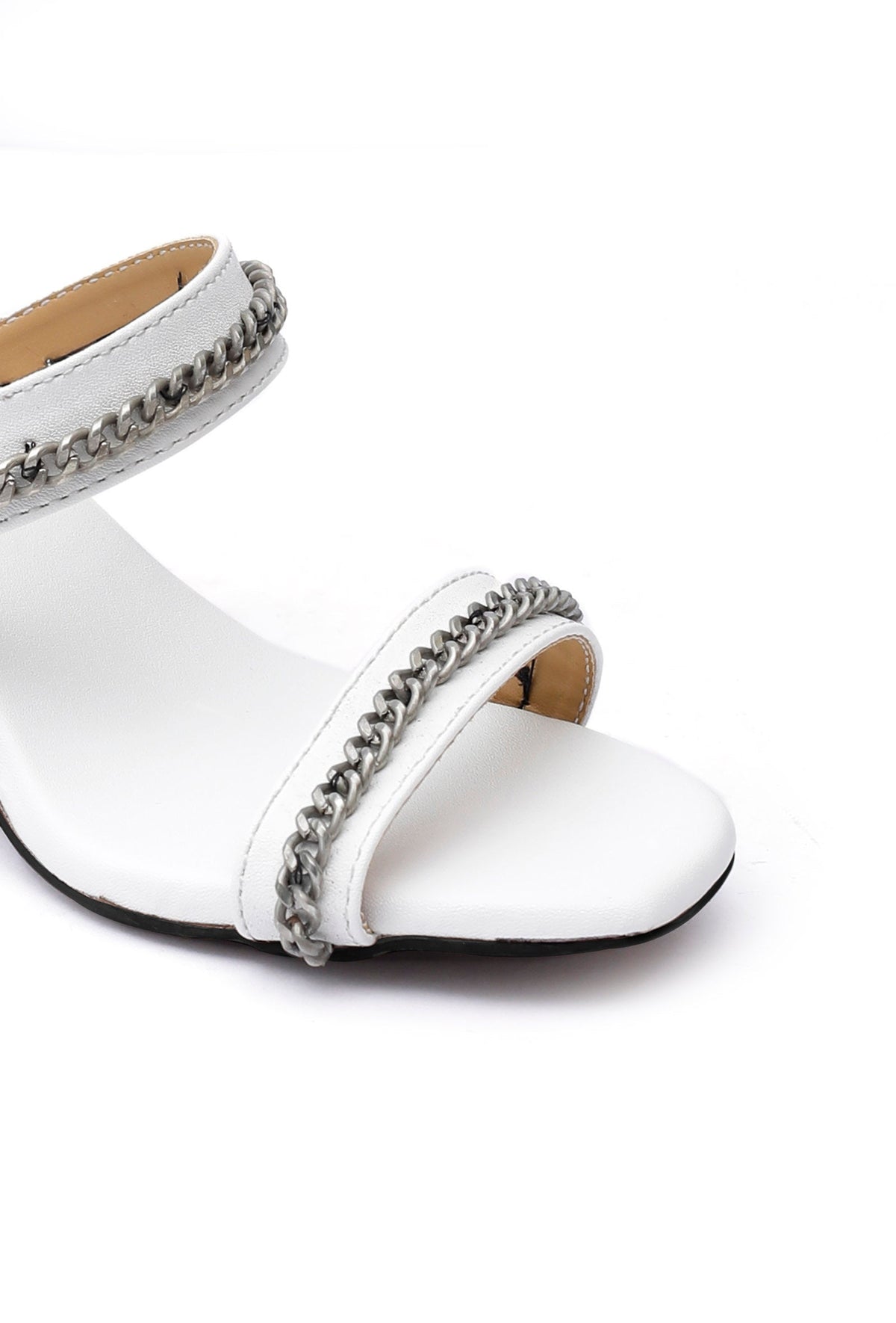Snow White Chain Cruelty-Free Leather Heels サイズ EU35