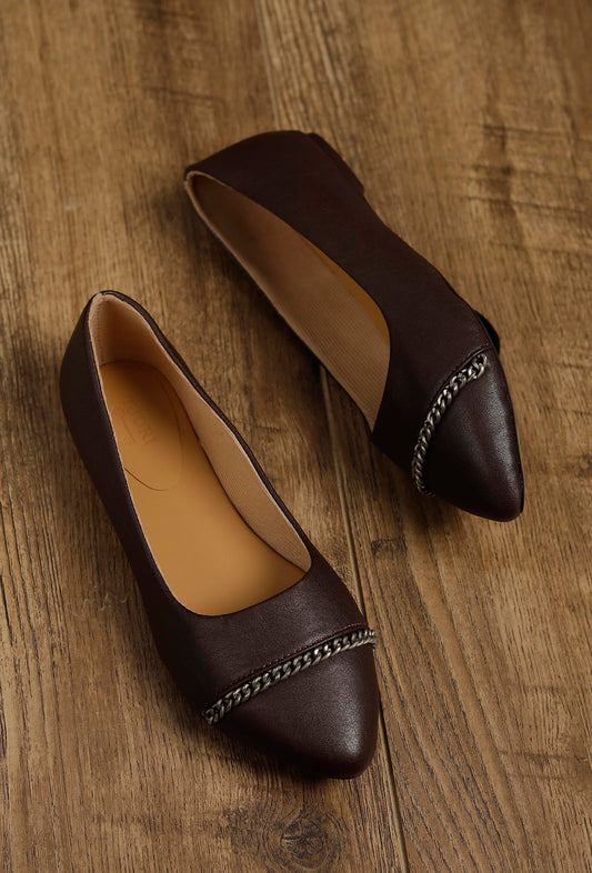 Coco Brown Chain Cruelty-Free Leather Mules サイズ EU38