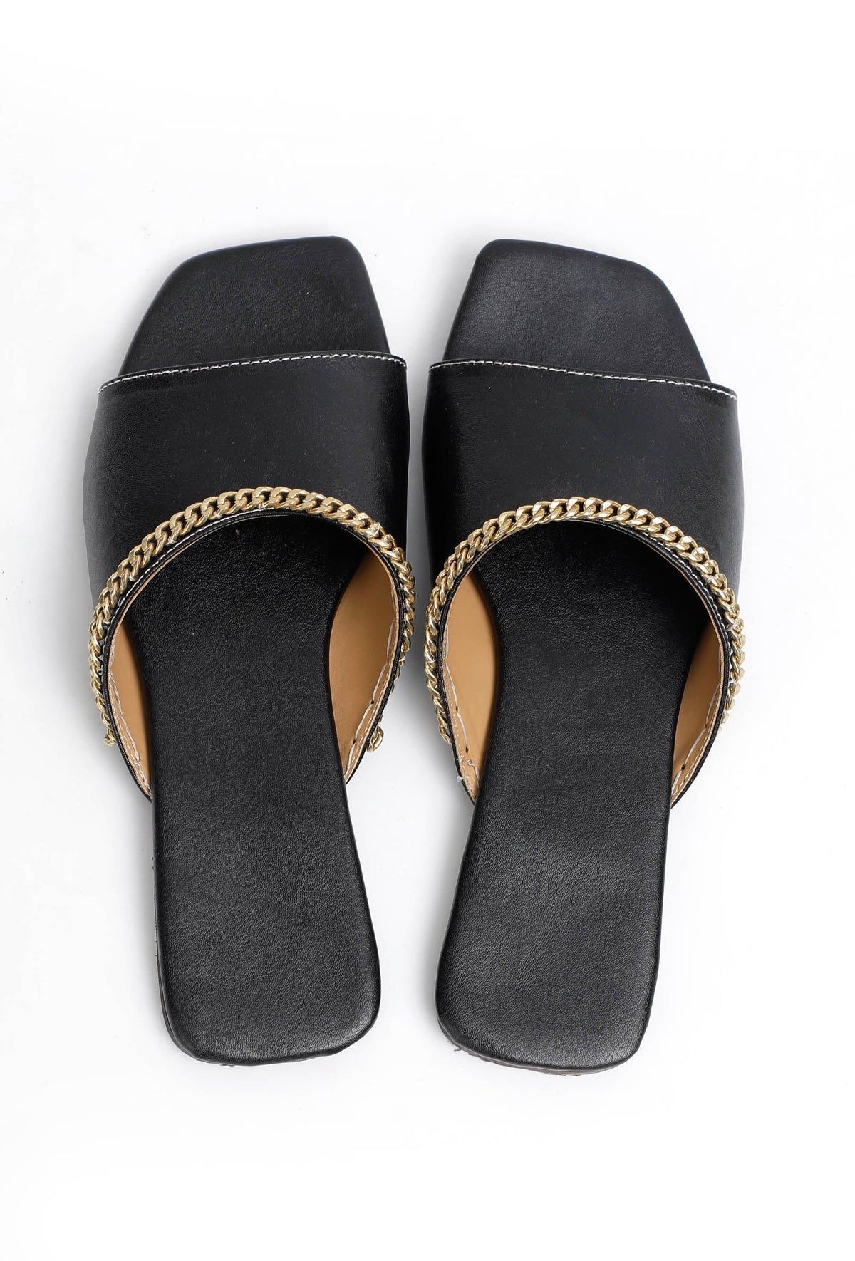 Charcoal Black Cruelty-Free Leather Flats サイズ EU36