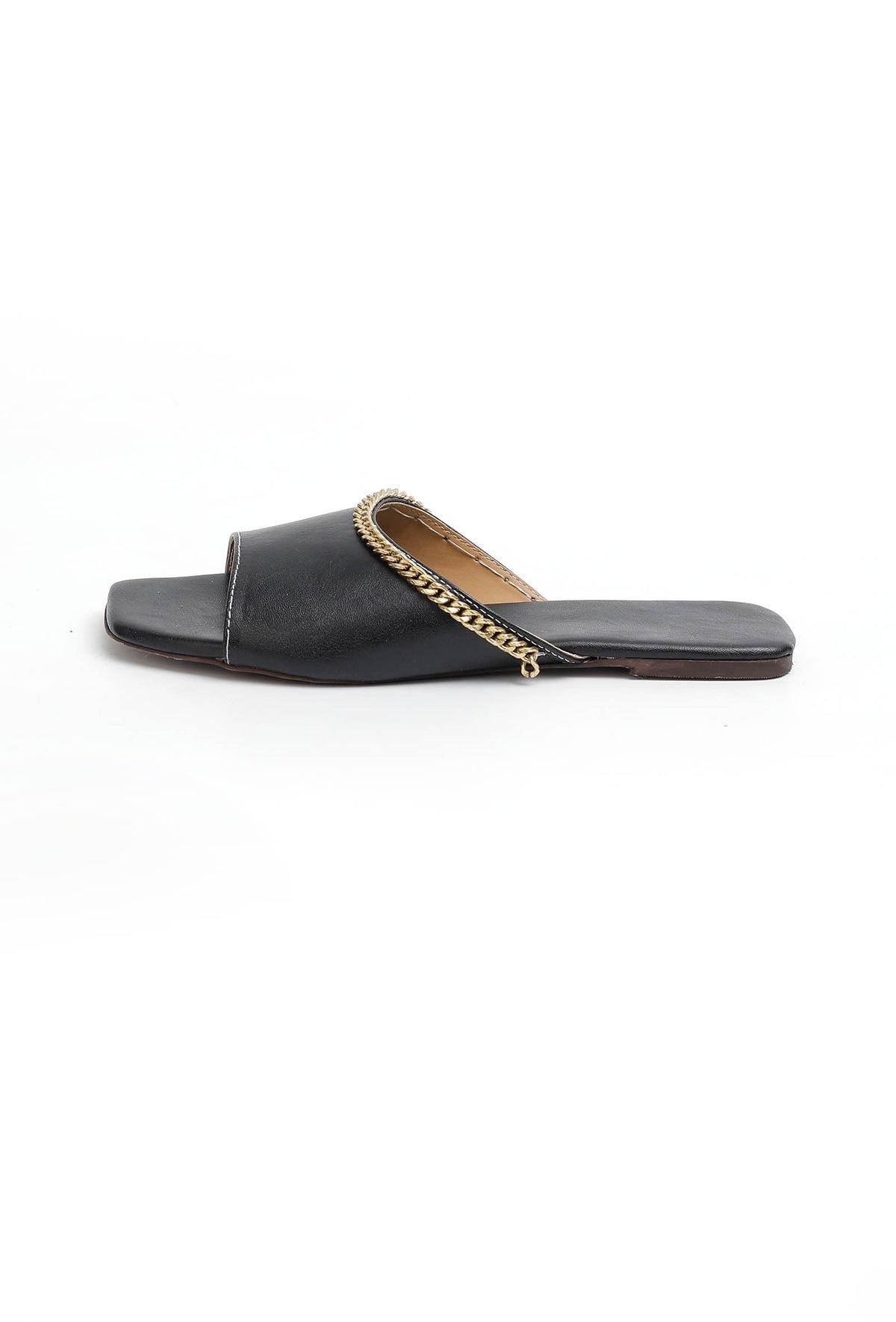 Charcoal Black Cruelty-Free Leather Flats サイズ EU38