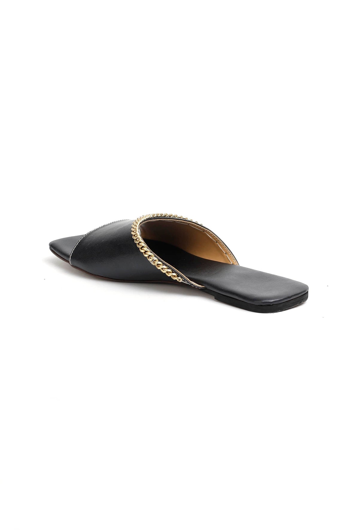 Charcoal Black Cruelty-Free Leather Flats サイズ EU36