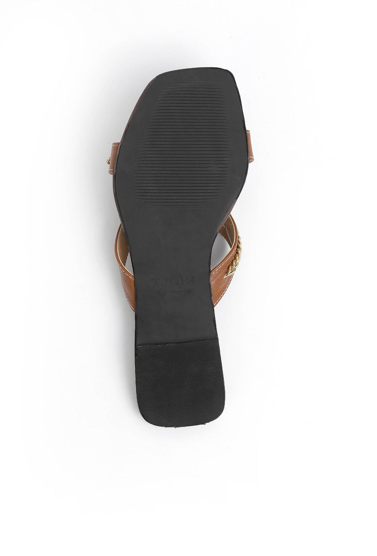 Tan Brown Criss Cross Cruelty-Free Leather Flats サイズ EU42