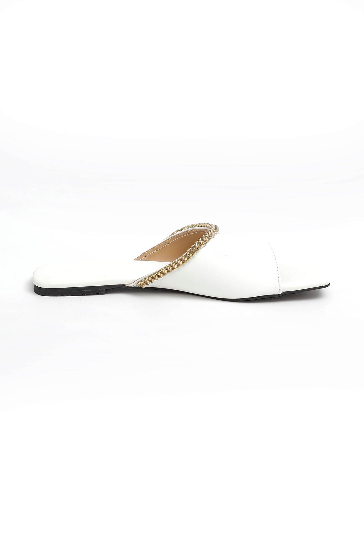 Irish White Gold Chain Cruelty-Free Leather Flats サイズ EU36