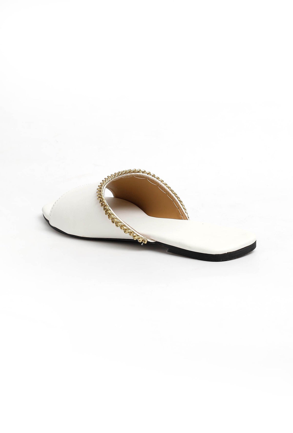 Irish White Gold Chain Cruelty-Free Leather Flats サイズ EU39