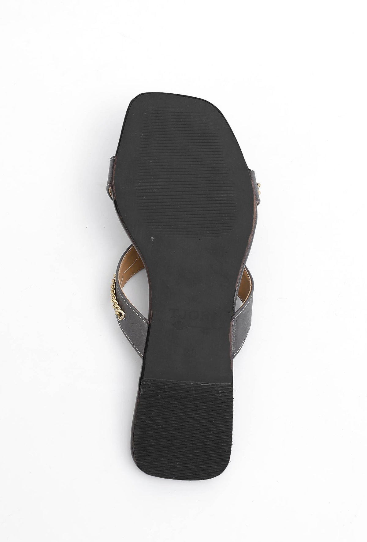 Sepia Grey Criss Cross Cruelty-Free Leather Flats サイズ EU35
