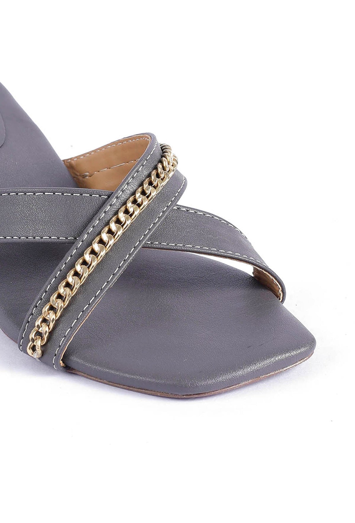Steel Blue Criss Cross Cruelty-Free Leather Heels サイズ EU36