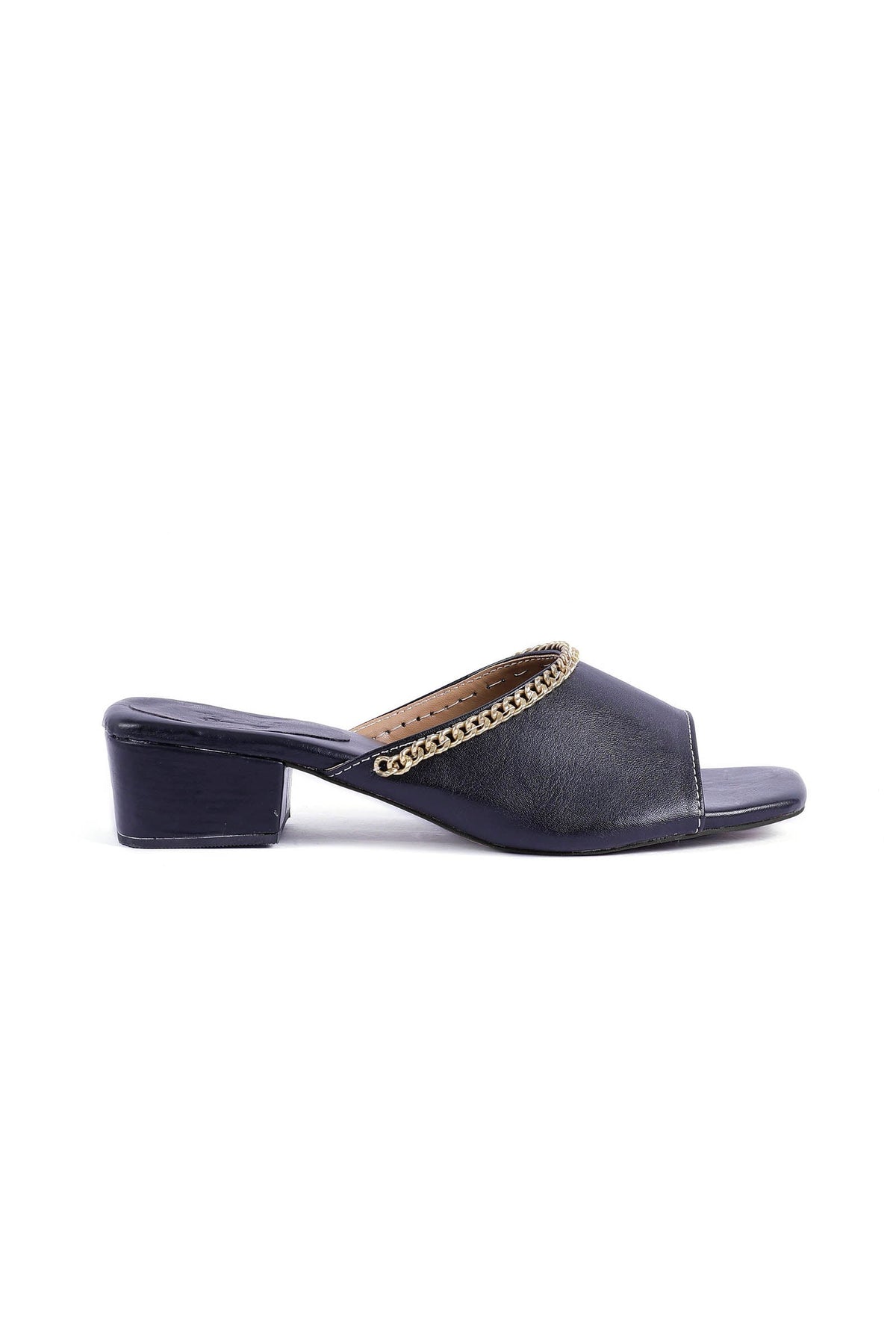 Bella Black Cold Chain Cruelty-Free Leather Heels サイズ EU38