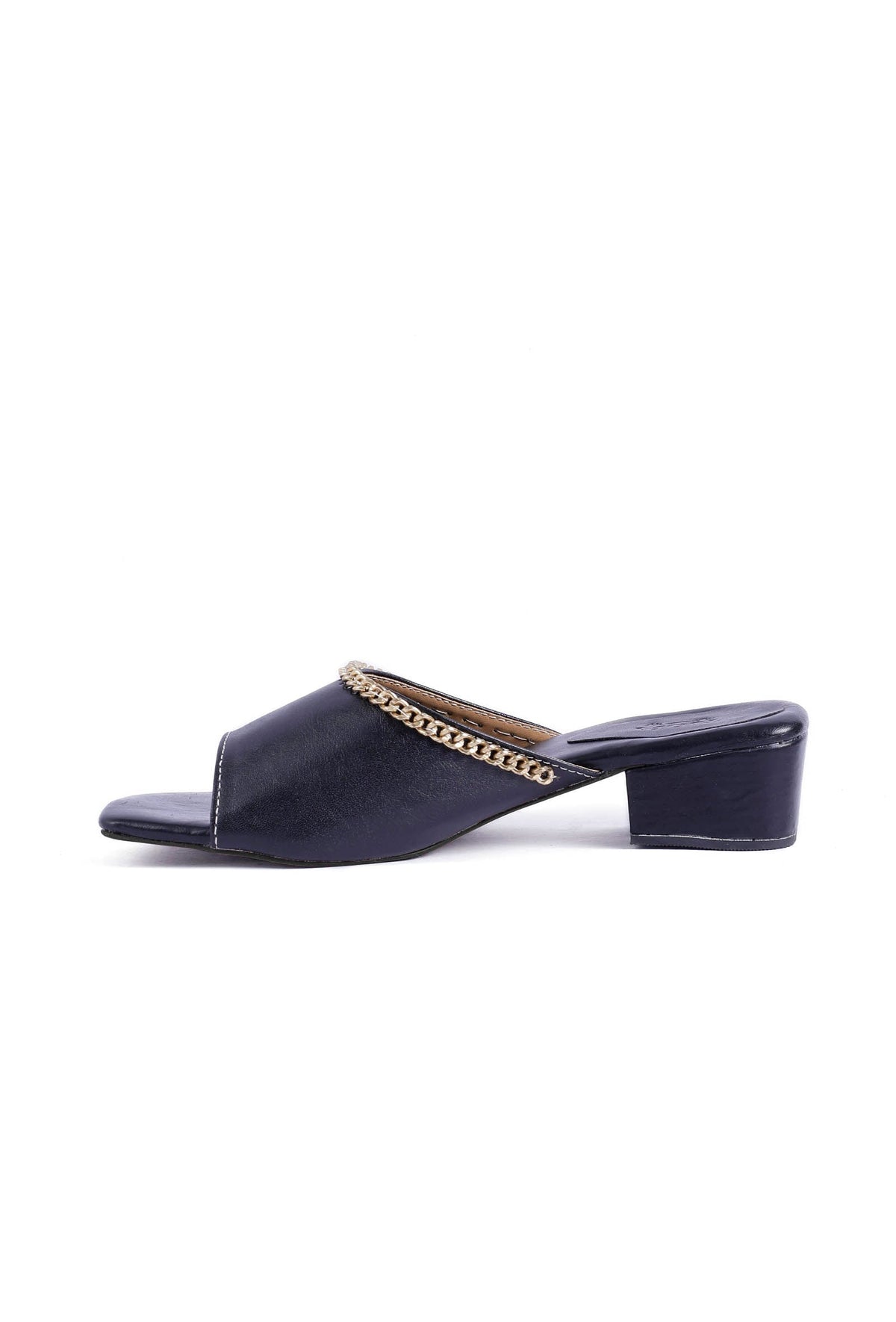 Bella Black Cold Chain Cruelty-Free Leather Heels サイズ EU36