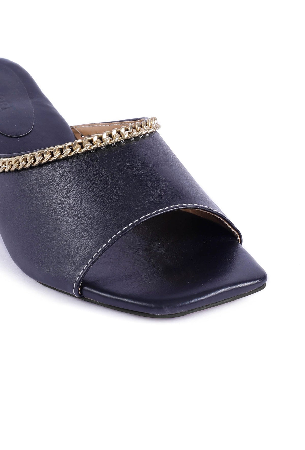 Bella Black Cold Chain Cruelty-Free Leather Heels サイズ EU40
