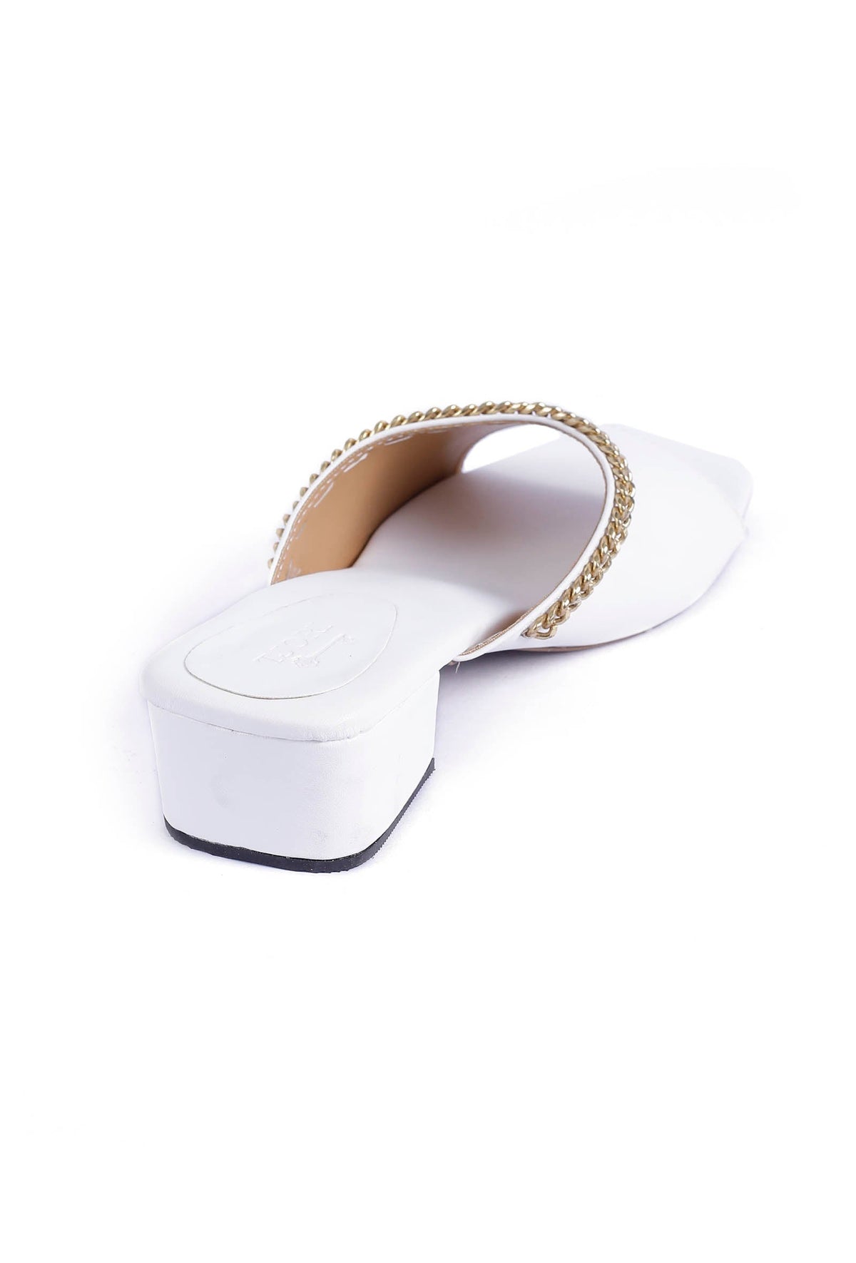 Classic White Chain Cruelty-Free Leather Heels サイズ EU37