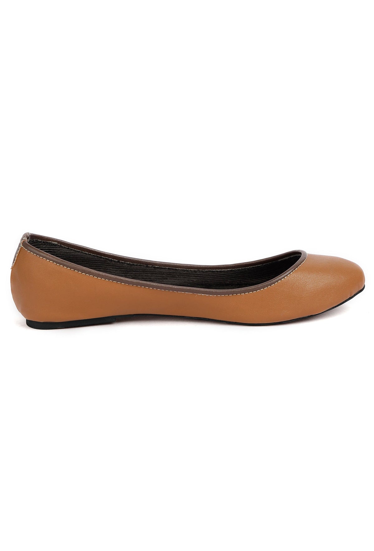 Brown Cruelty Free Leather Flat Ballerinas サイズ EU40