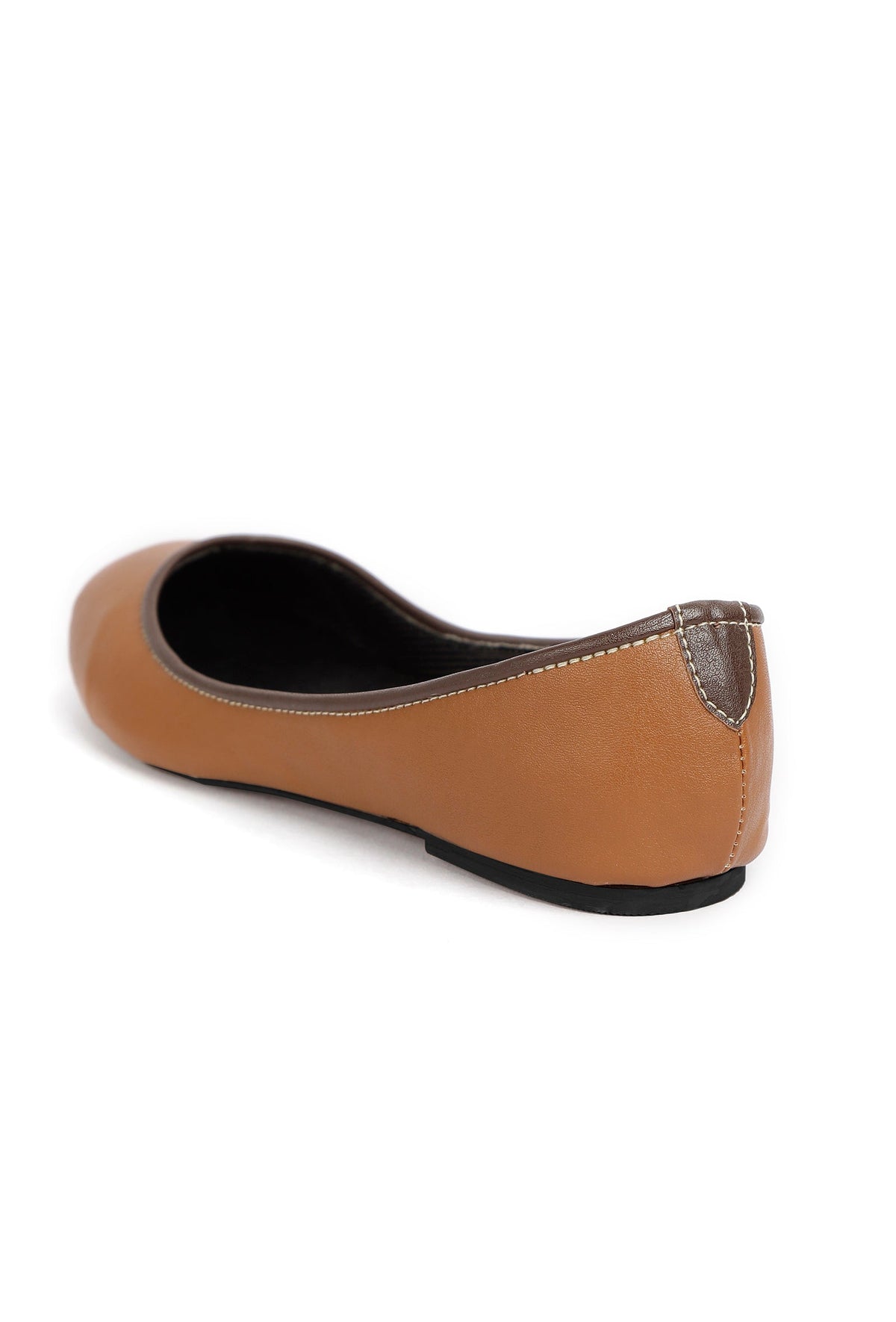 Brown Cruelty Free Leather Flat Ballerinas サイズ EU41