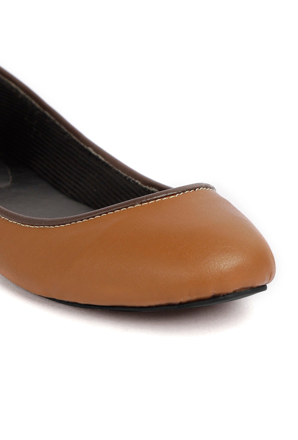 Brown Cruelty Free Leather Flat Ballerinas サイズ EU38