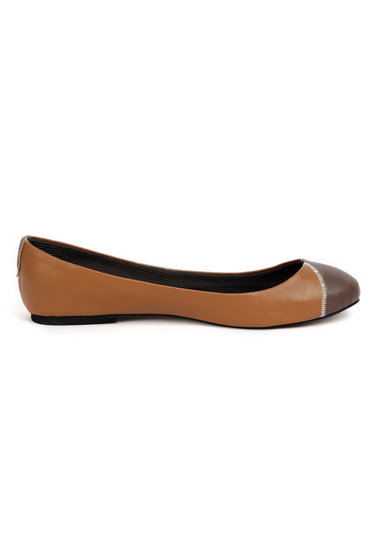 Chocolate Brown Cruelty Free Leather Flat Ballerinas サイズ EU36