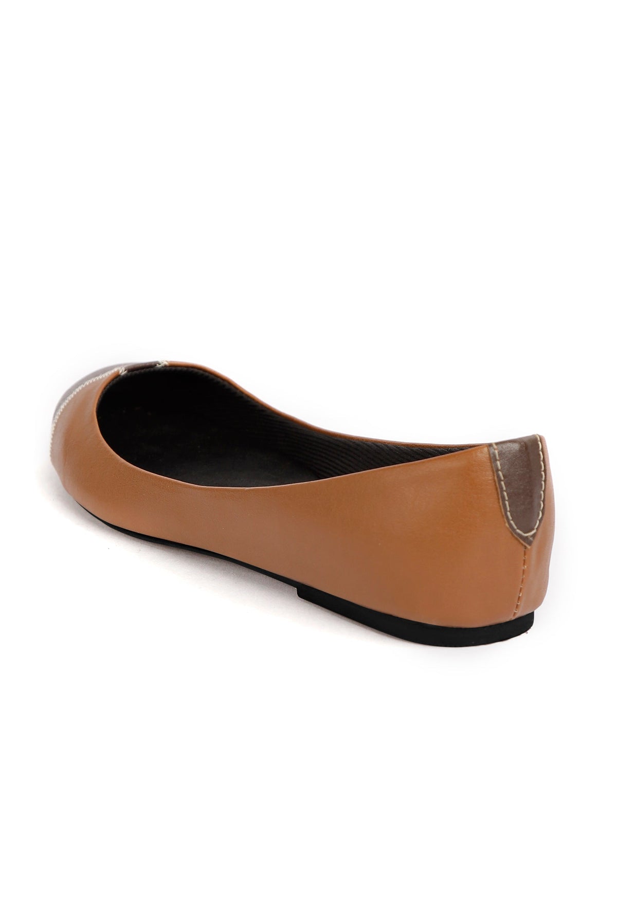 Chocolate Brown Cruelty Free Leather Flat Ballerinas サイズ EU36