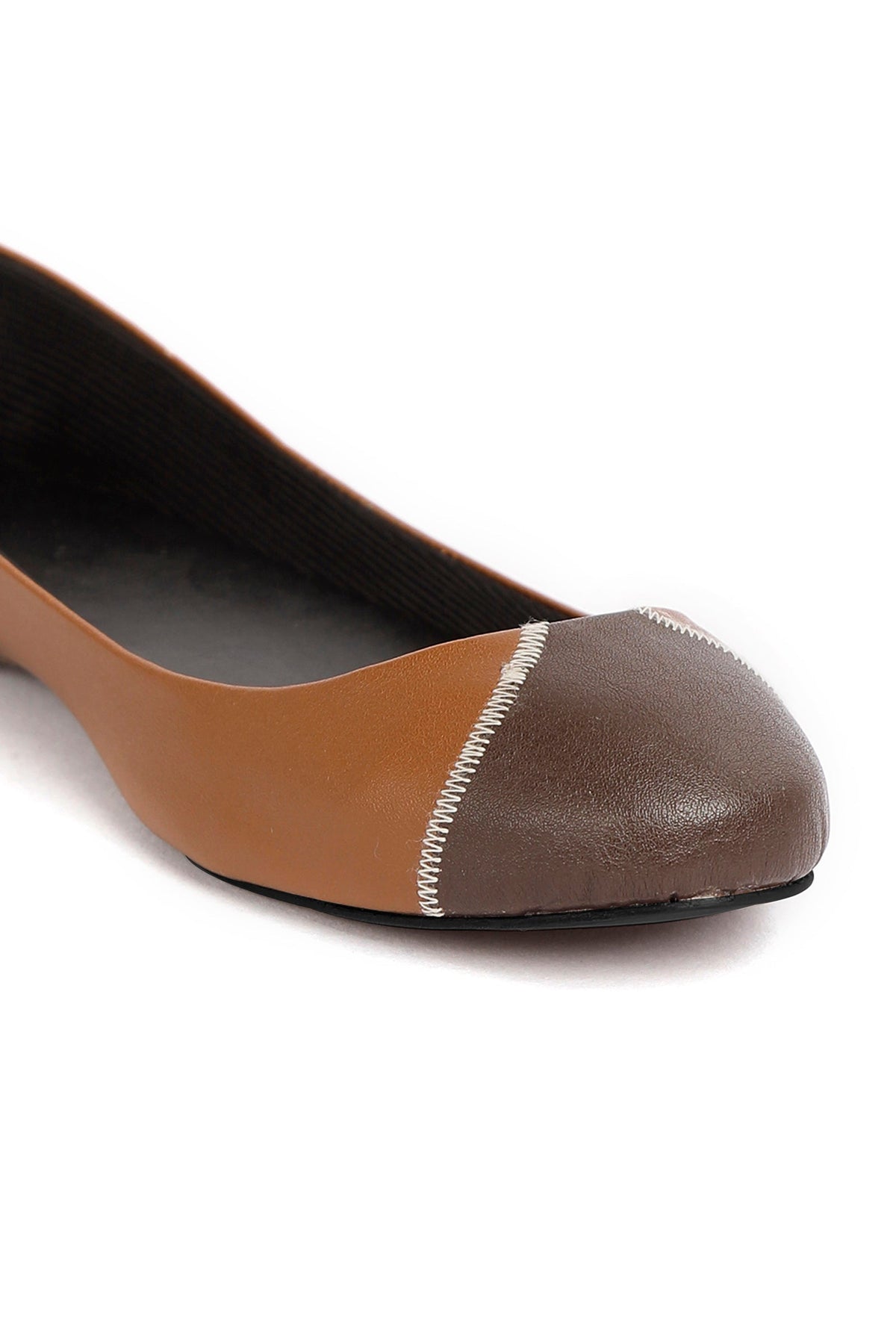 Chocolate Brown Cruelty Free Leather Flat Ballerinas サイズ EU36