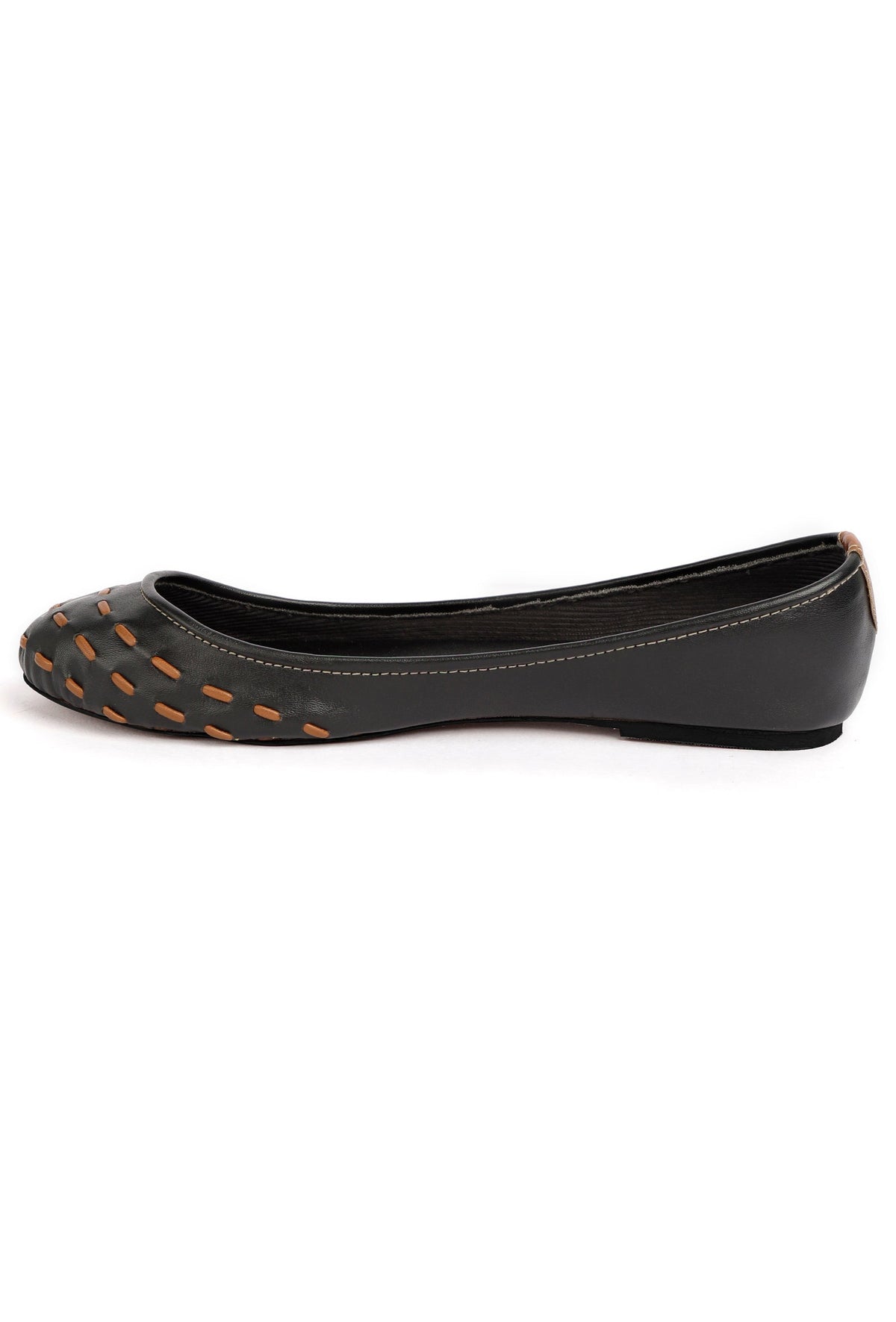 Onyx Black Cruelty Free Leather Flat Ballerinas サイズ EU38