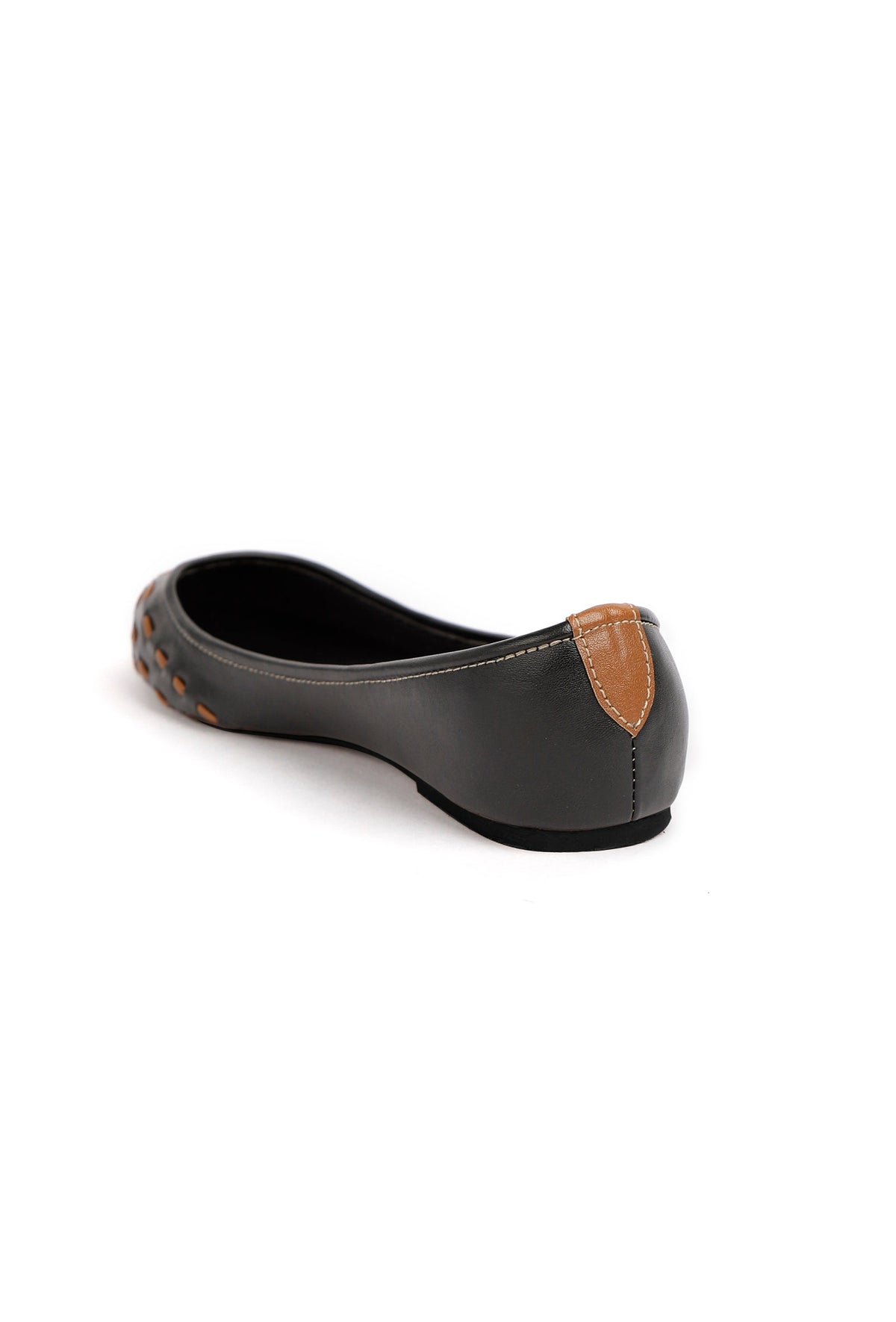 Onyx Black Cruelty Free Leather Flat Ballerinas サイズ EU40