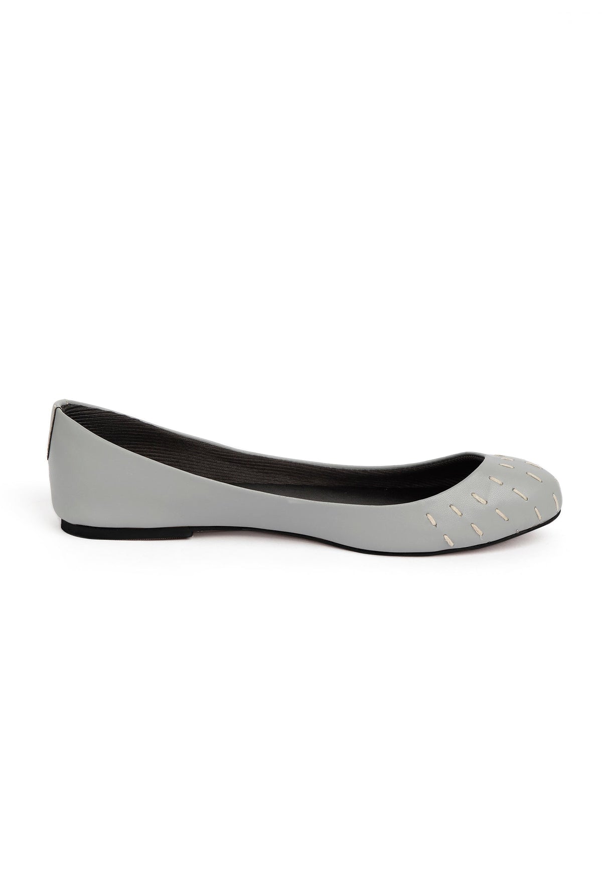 Steel Grey Cruelty Free Leather Flat Ballerinas サイズ EU37