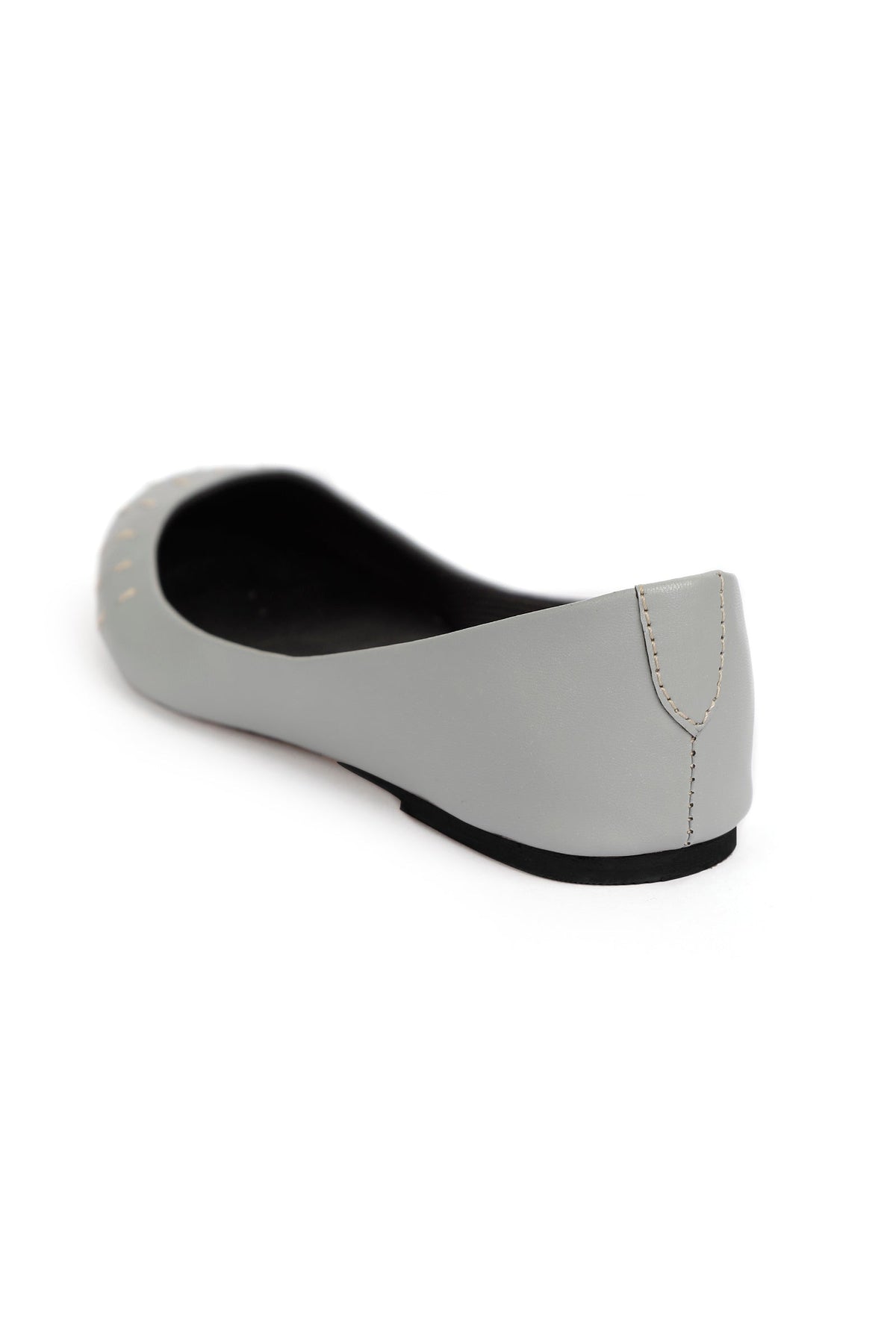 Steel Grey Cruelty Free Leather Flat Ballerinas サイズ EU41