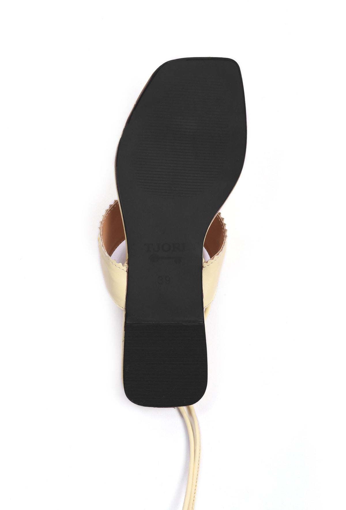 Yellow Kolhapuri Tie Up Flats サイズ EU40
