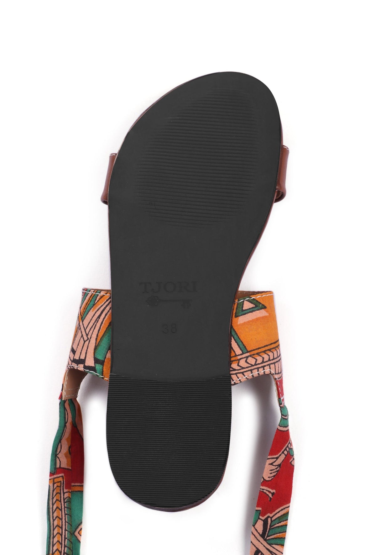 Red Kalamkari Tie Up Flats サイズ EU37
