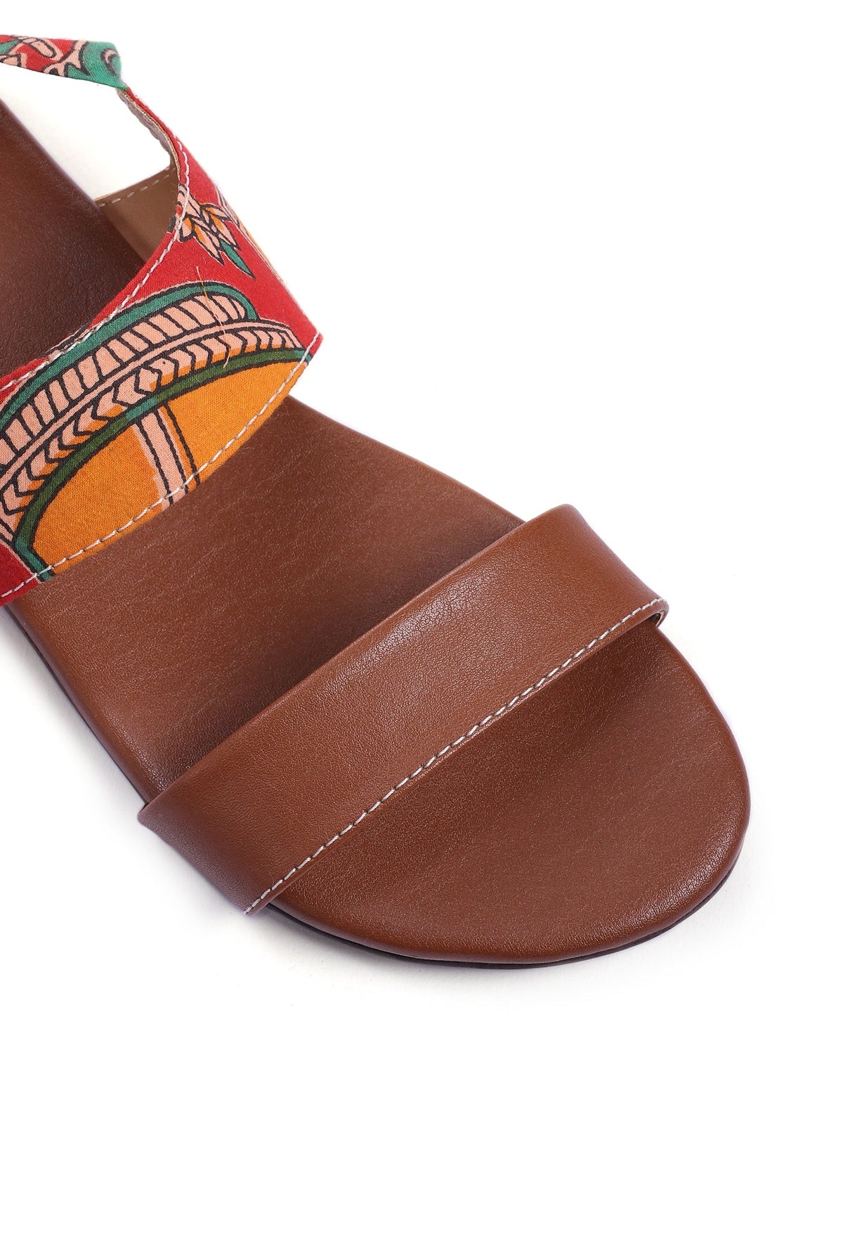 Red Kalamkari Tie Up Flats サイズ EU37