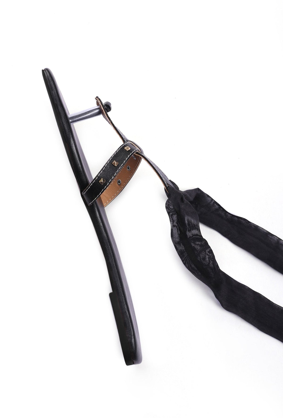 Onyx Black Braided Tie Up Flats サイズ EU38