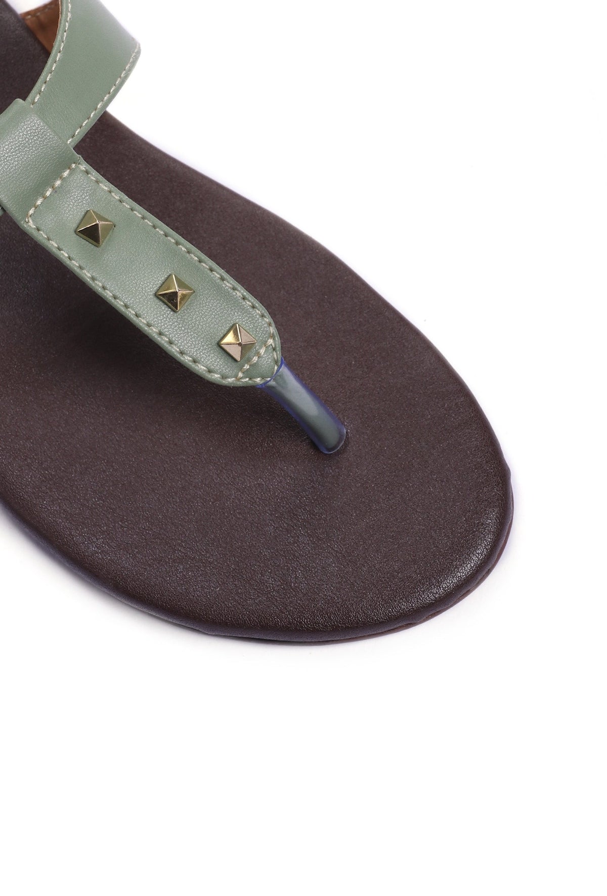 Olive Green Summer Tie Up Flats サイズ EU38