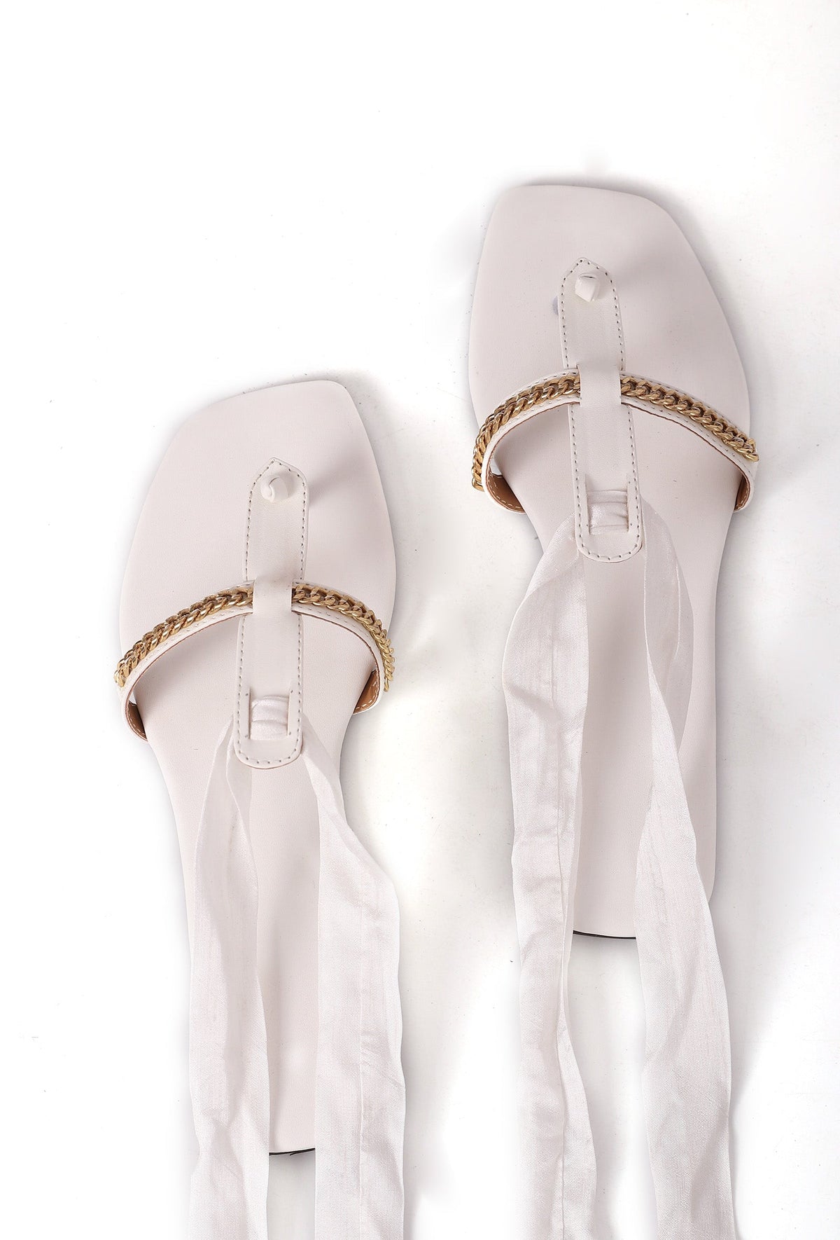 Onyx White Braided Tie Up Flats サイズ EU42