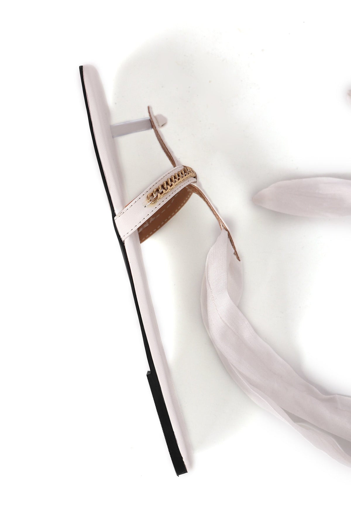Onyx White Braided Tie Up Flats サイズ EU40