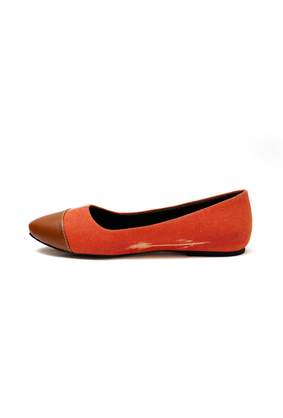 Tangerine Orange Cruelty Free Leather Ballerinas サイズ EU37
