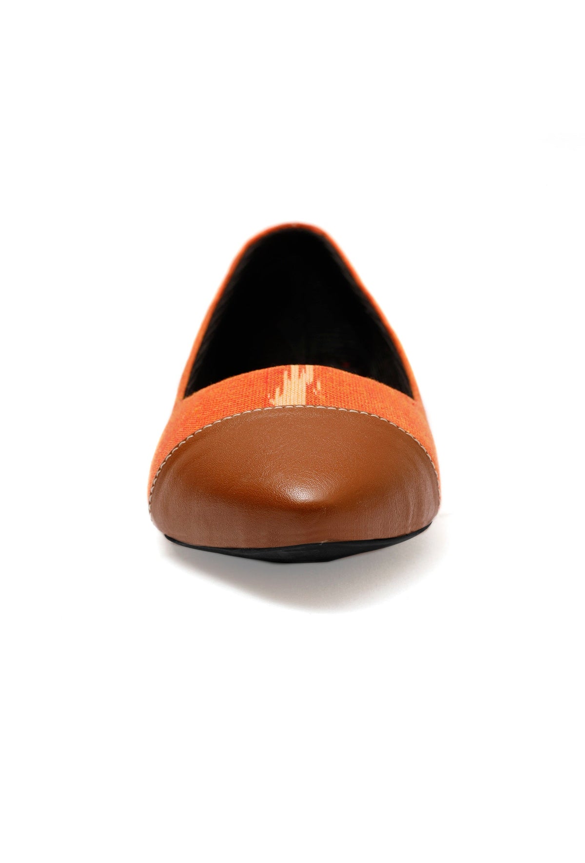 Tangerine Orange Cruelty Free Leather Ballerinas サイズ EU40