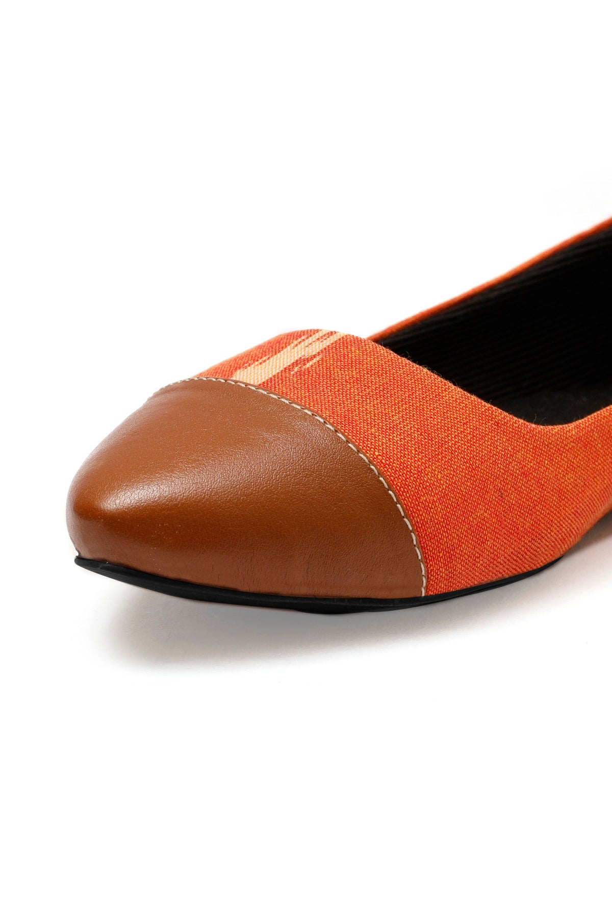 Tangerine Orange Cruelty Free Leather Ballerinas サイズ EU37
