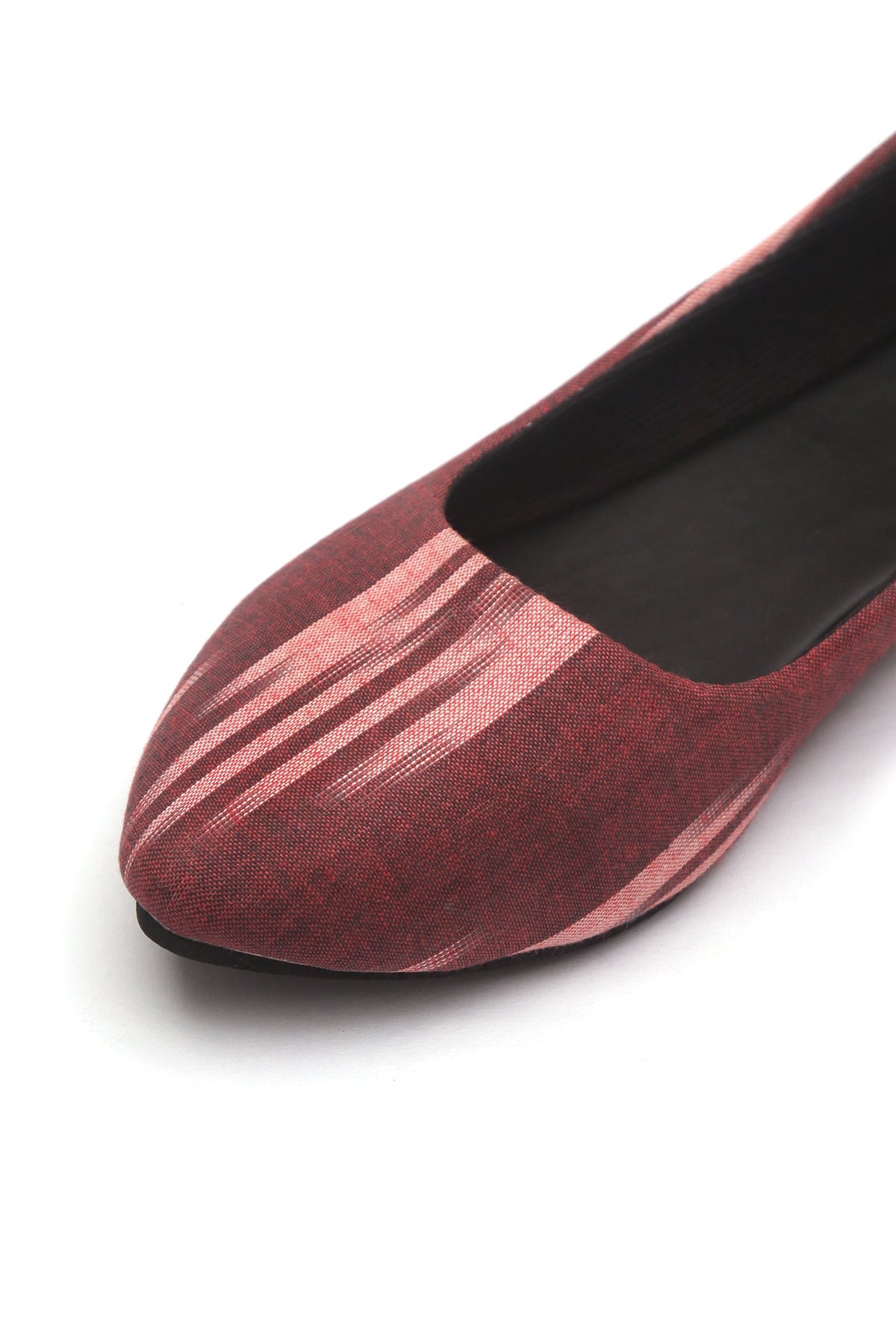 Maroon Ikkat Cruelty Free Leather Flat Ballerinas サイズ EU37