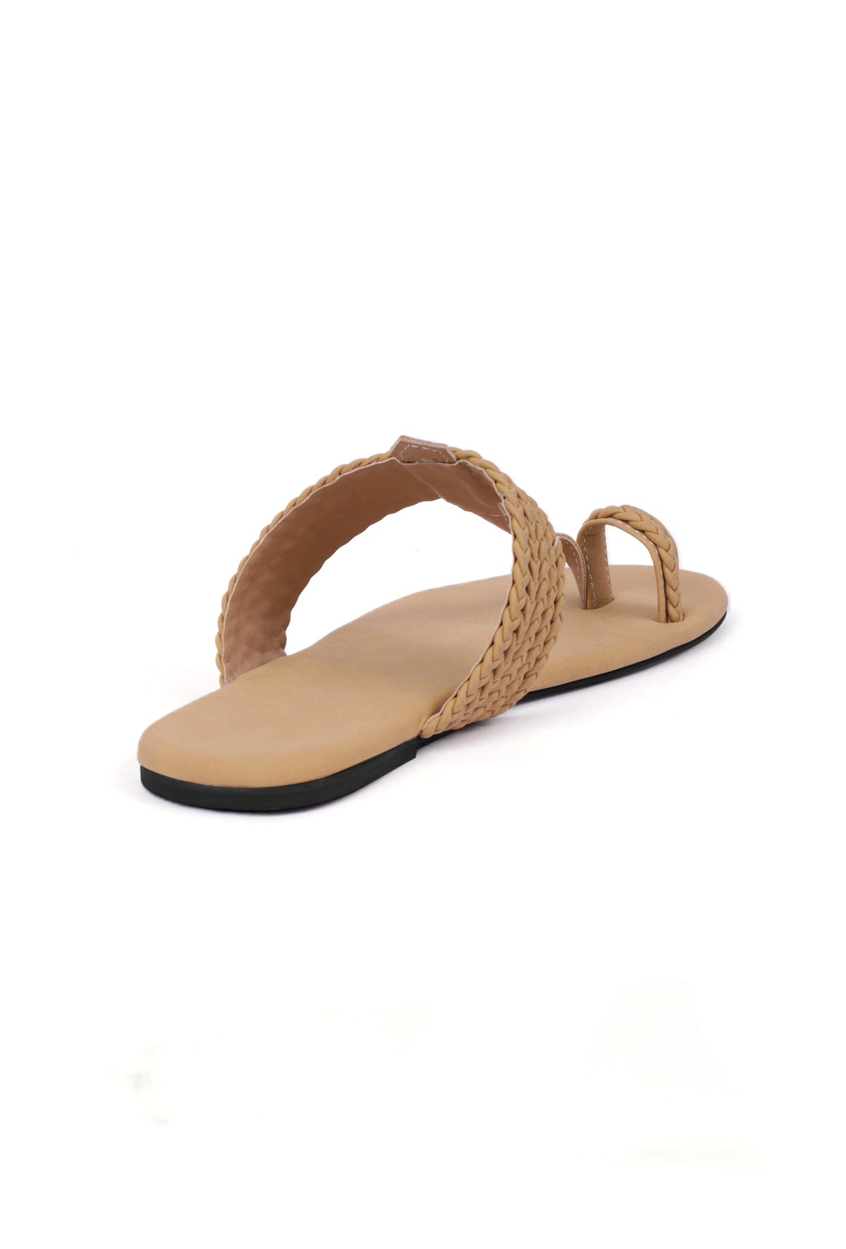 Camel Brown Cruelty Free Leather Inspired Kolhapuri with Multiple Braidings サイズ EU39