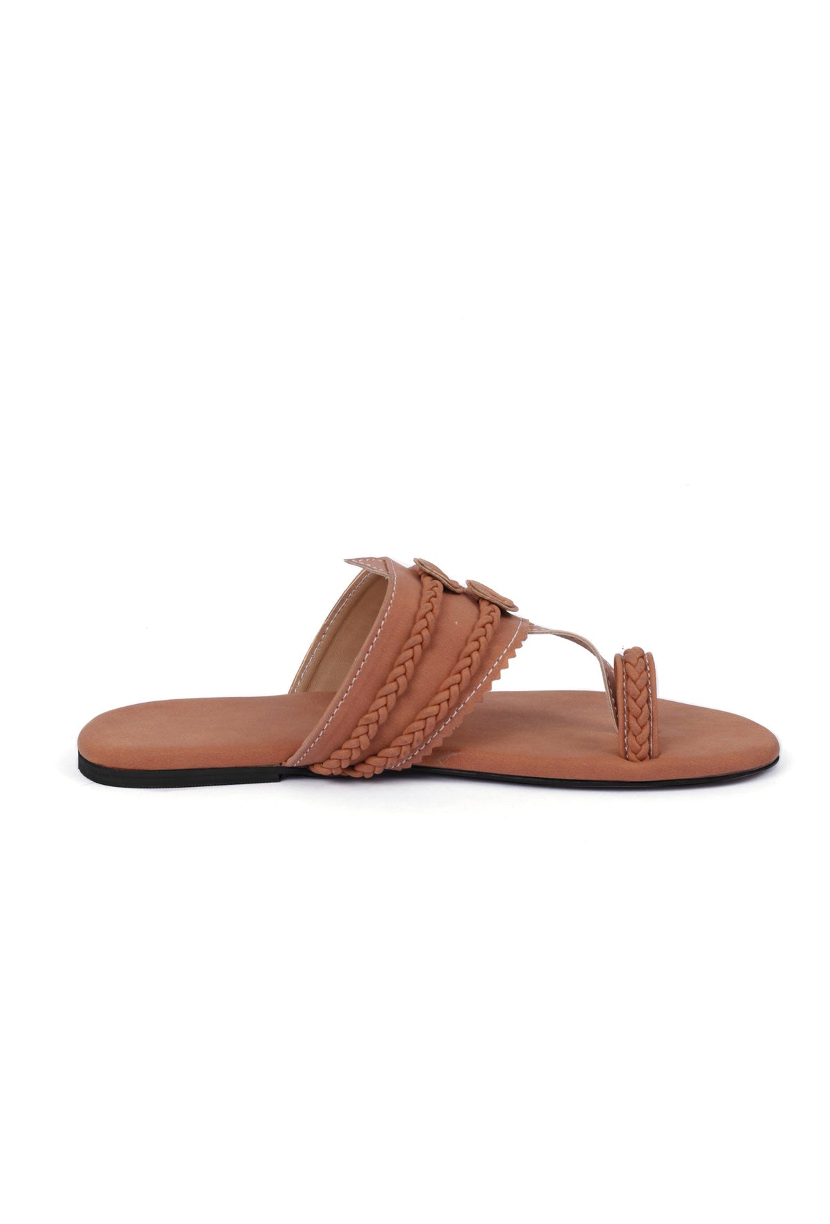 Tan Brown Cruelty Free Leather Inspired Kolhapuri サイズ EU38