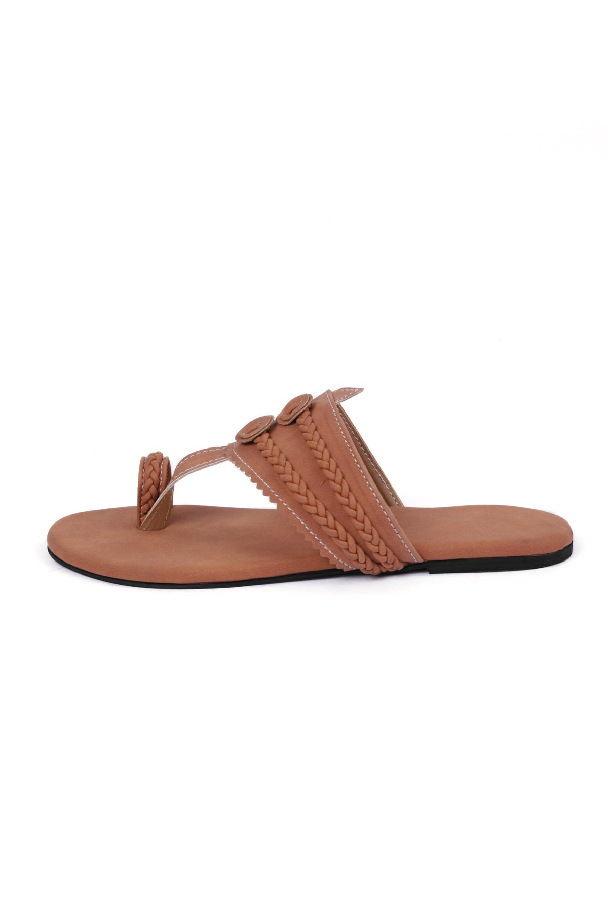 Tan Brown Cruelty Free Leather Inspired Kolhapuri サイズ EU39