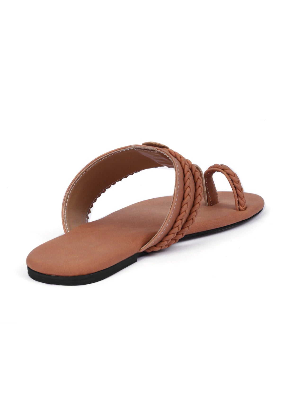 Tan Brown Cruelty Free Leather Inspired Kolhapuri サイズ EU35