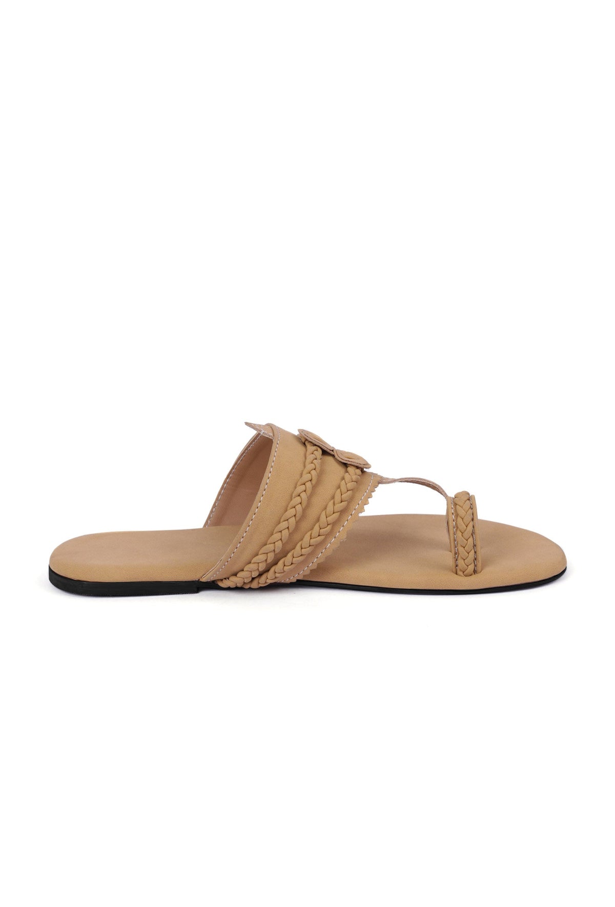 Camel Brown Cruelty Free Leather Inspired Kolhapuri サイズ EU38