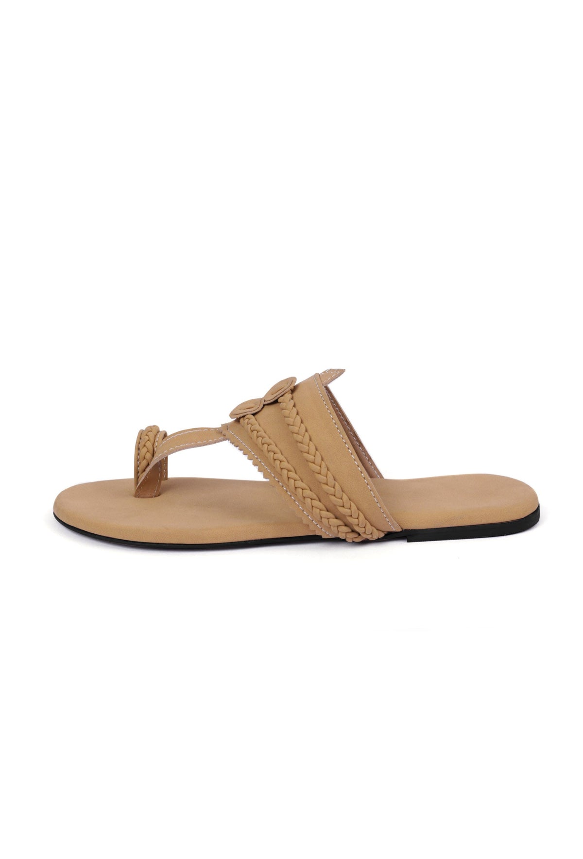 Camel Brown Cruelty Free Leather Inspired Kolhapuri サイズ EU38