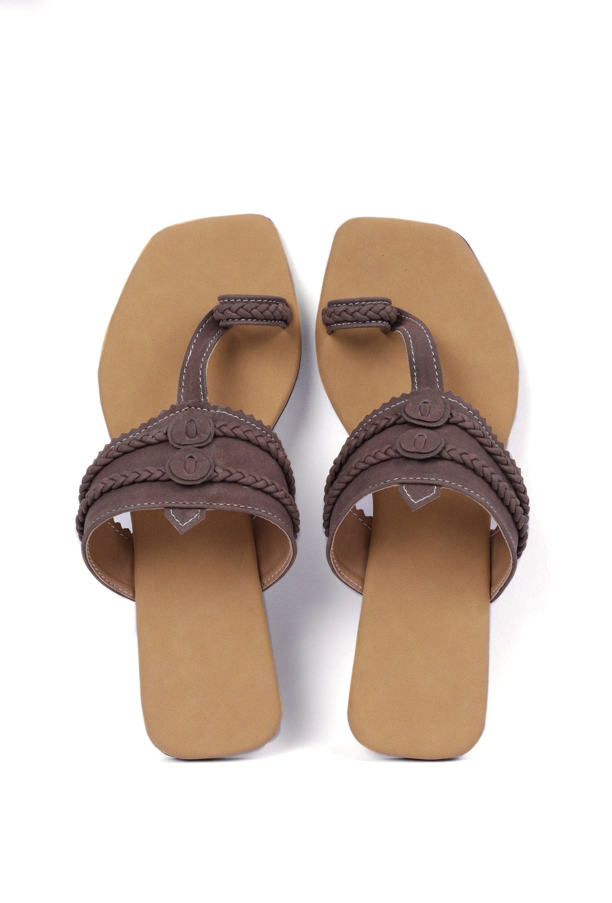 Brown Cruelty Free Leather Inspired Kolhapuri サイズ EU38