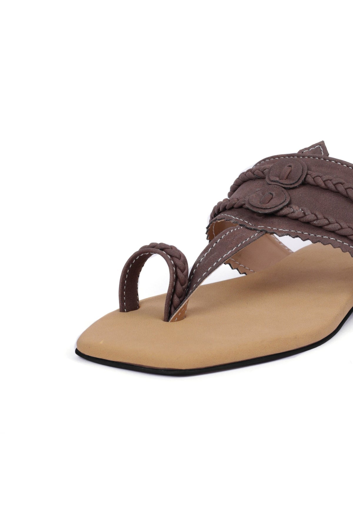 Brown Cruelty Free Leather Inspired Kolhapuri サイズ EU37