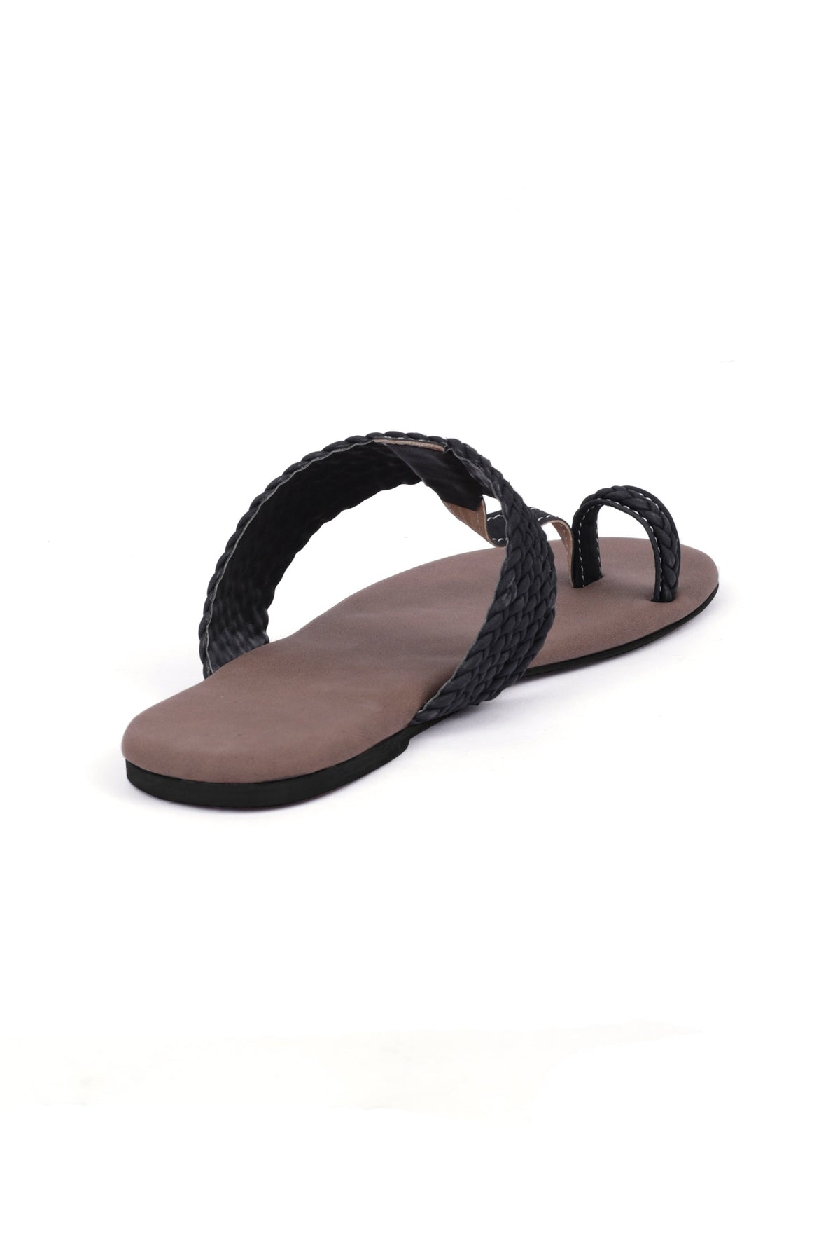 Brown and Black Cruelty Free Leather Inspired Kolhapuri with Multiple Braidings サイズ EU40